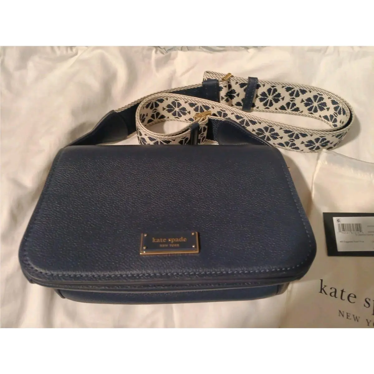 Kate Spade Purse Parison Pebbled Lesther Blue