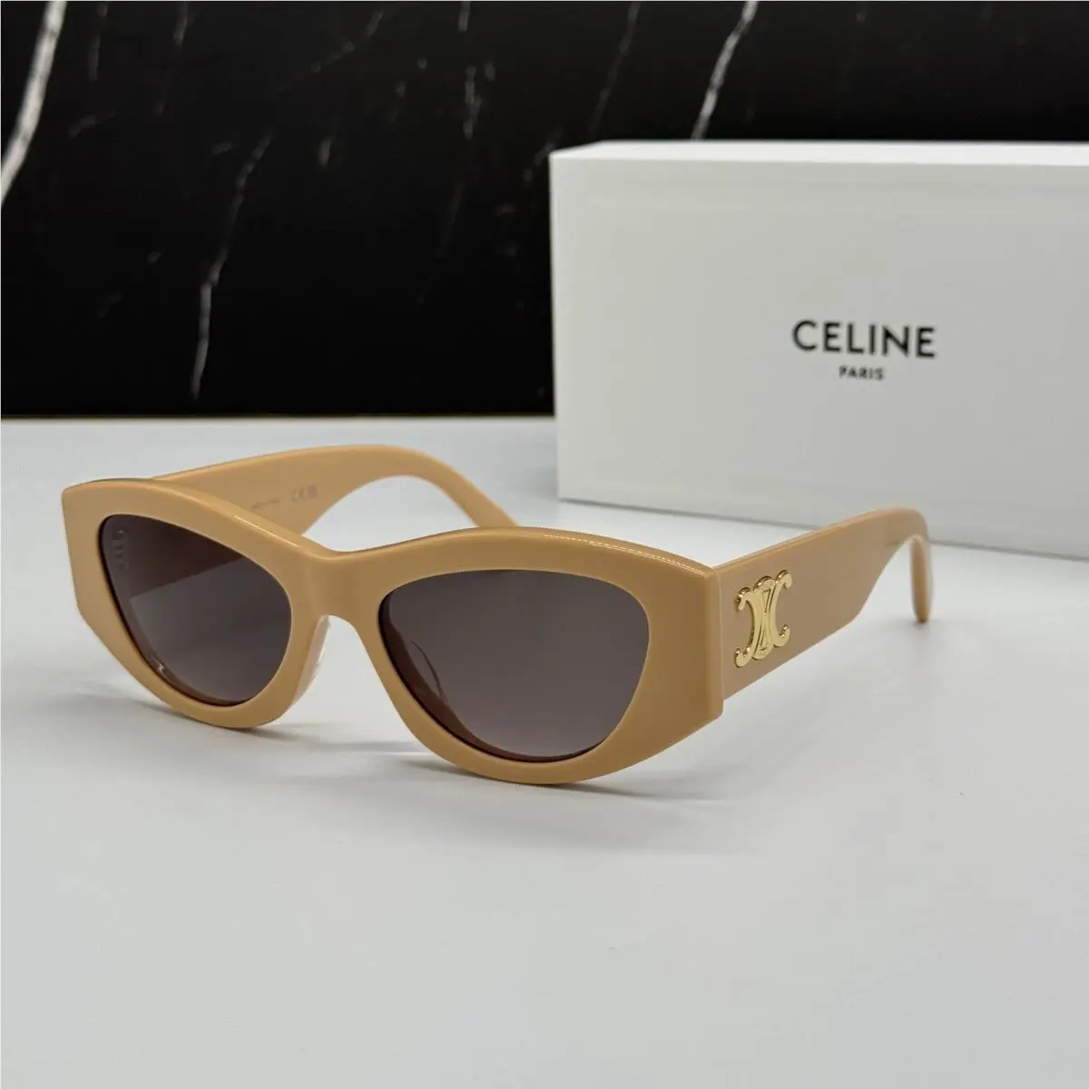 Celine CL40308U 57B Beige Women Sunglasses Celine