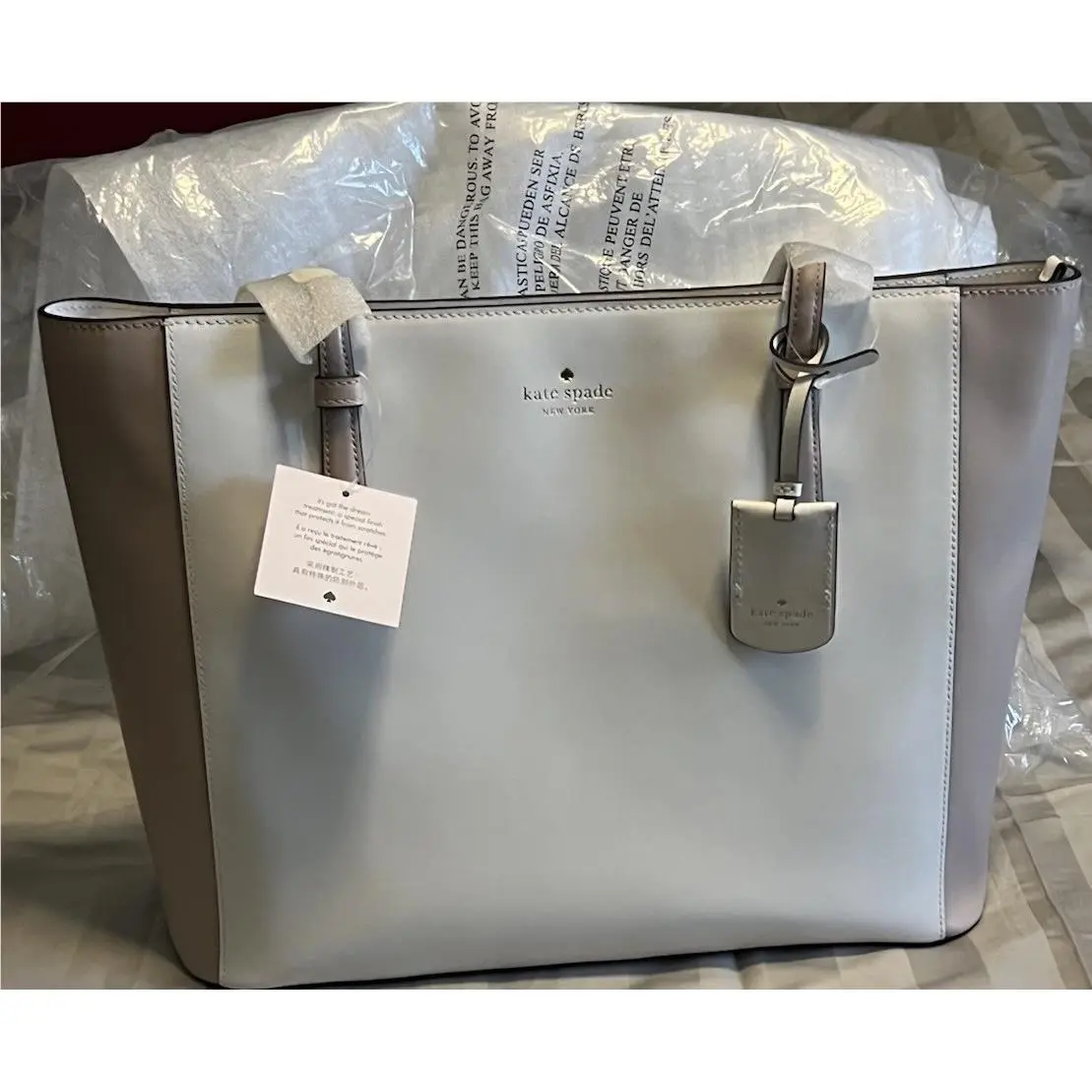 Kate Spade Schuyler Medium Tote Purse Bag Saffiano Cream White Beige