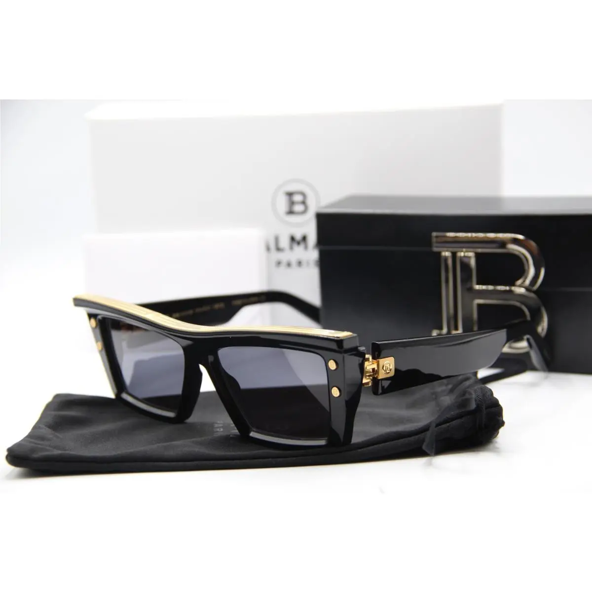 Balmain B-vii VPS-131A-55 Blk-gld Black Frames Sunglasses 55-17