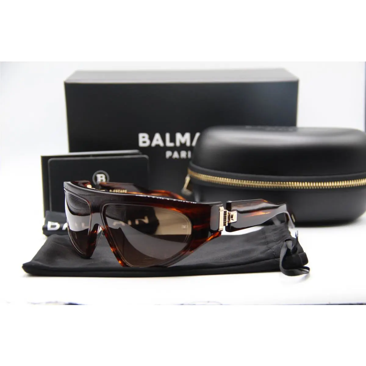 Balmain B-escape BPS-143B-62 Brn-gld Brown Frames Sunglasses 62-12