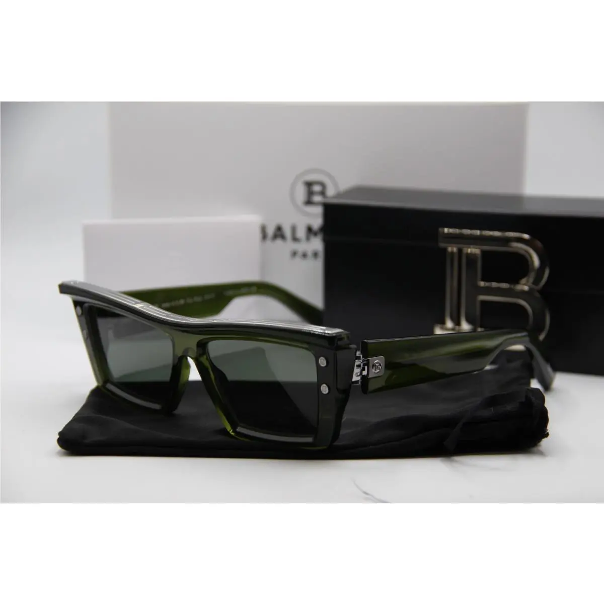 Balmain B-vii BPS-131C-55 Olv-pld Olive Frames Sunglasses 55-17