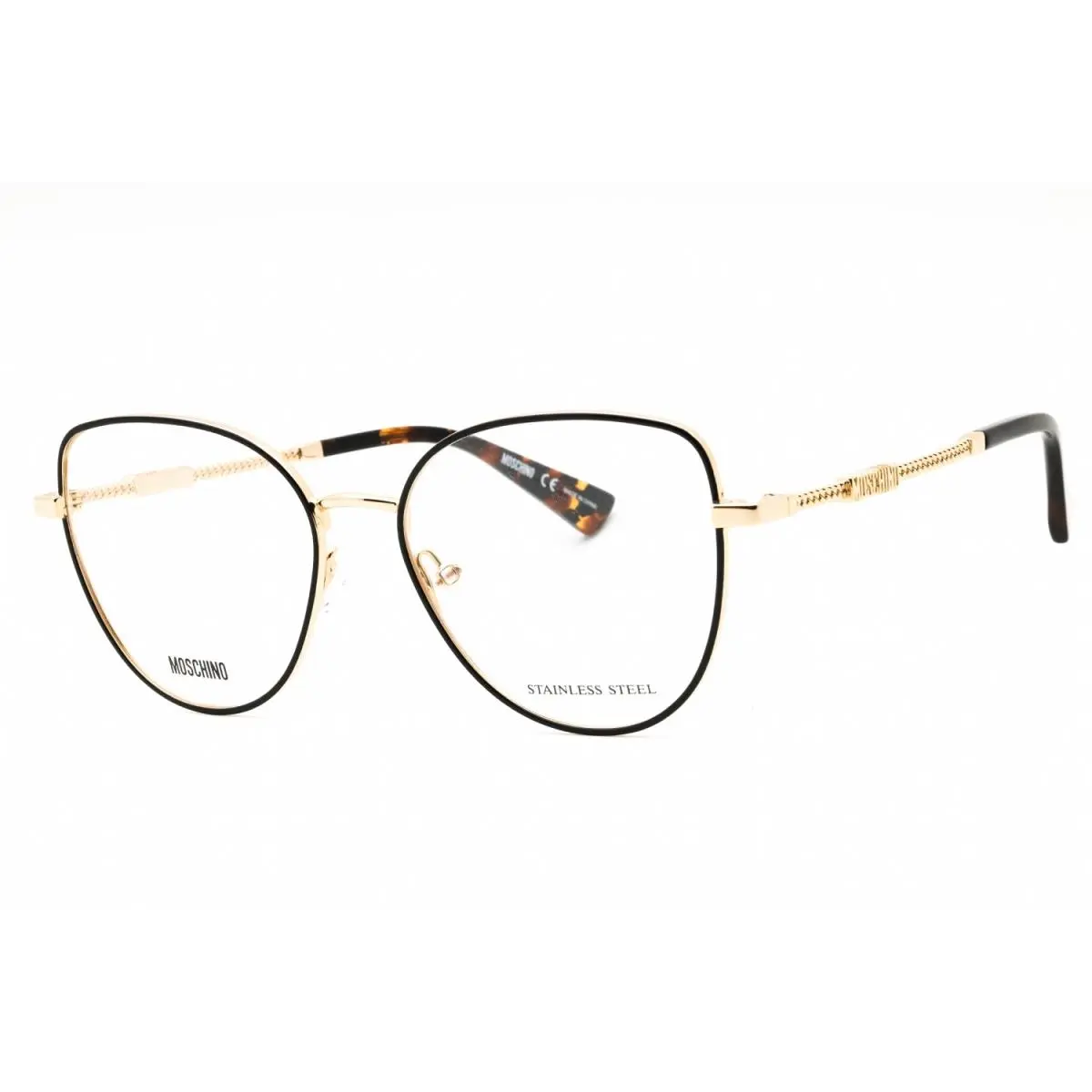 Moschino MOS601 2M2 Eyeglasses Black Gold Frame 52mm