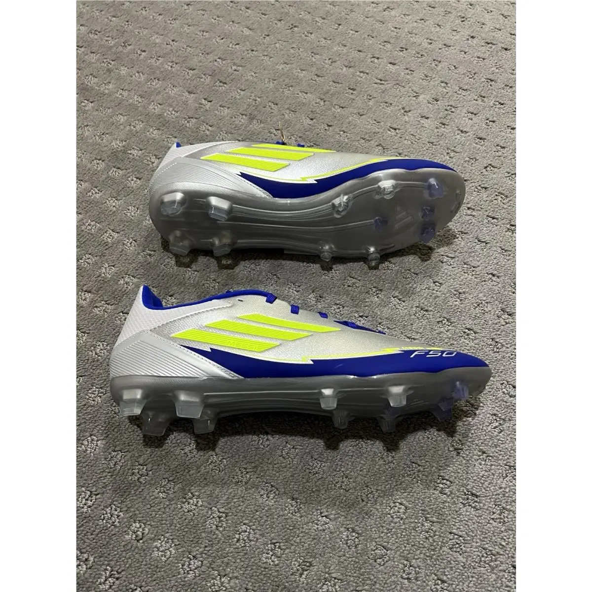 Adidas shoes - adidas F50 League Messi FirmMultiGround - IH0918 - Silver, Blue, Yellow (UPC: 197614948160) 10