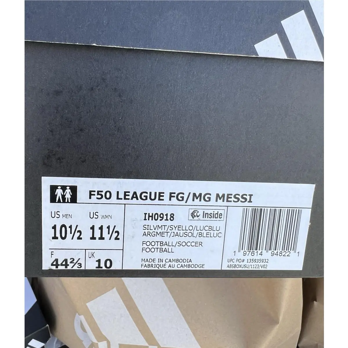 Adidas shoes - adidas F50 League Messi FirmMultiGround - IH0918 - Silver, Blue, Yellow (UPC: 197614948160) 11