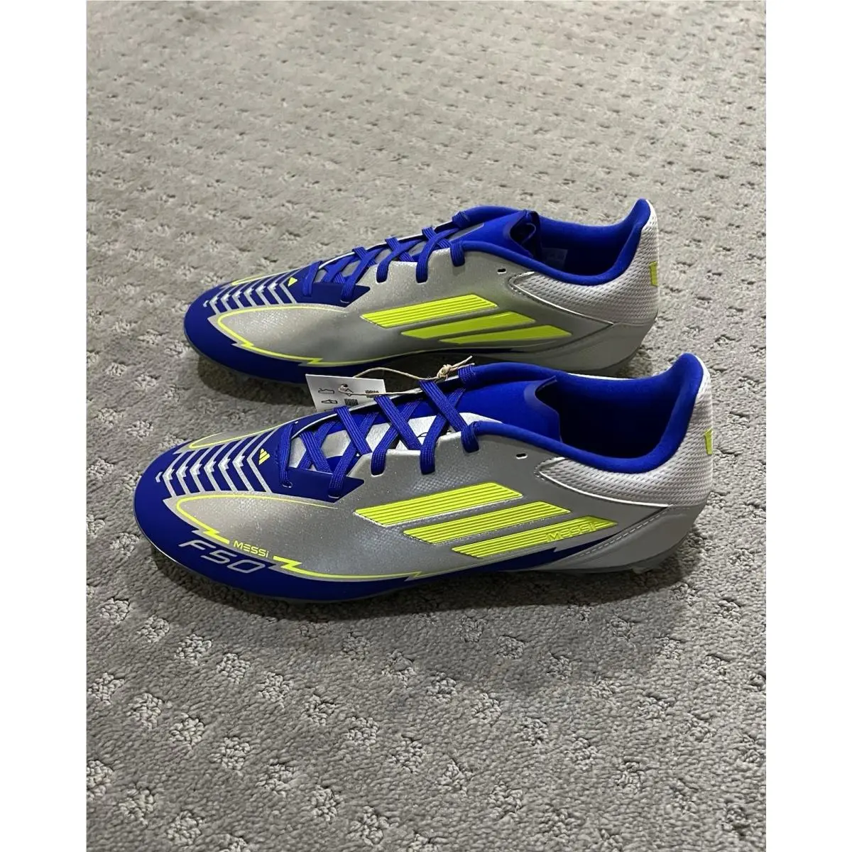 Adidas shoes - adidas F50 League Messi FirmMultiGround - IH0918 - Silver, Blue, Yellow (UPC: 197614948160) 5