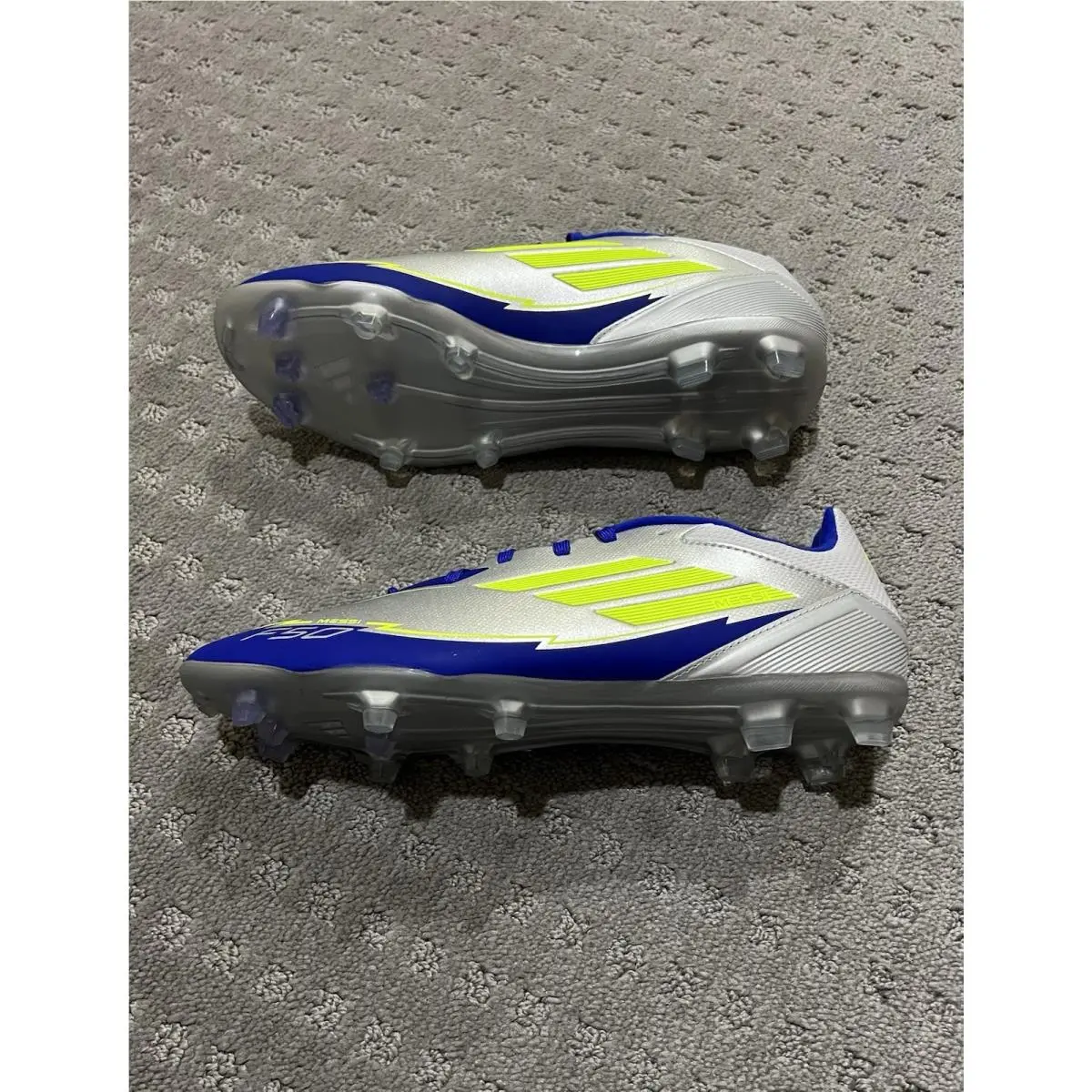 Adidas shoes - adidas F50 League Messi FirmMultiGround - IH0918 - Silver, Blue, Yellow (UPC: 197614948160) 6