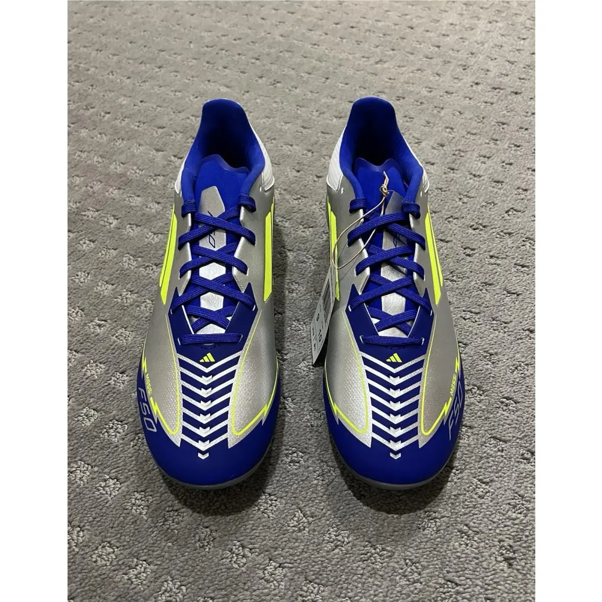 Adidas shoes - adidas F50 League Messi FirmMultiGround - IH0918 - Silver, Blue, Yellow (UPC: 197614948160) 7