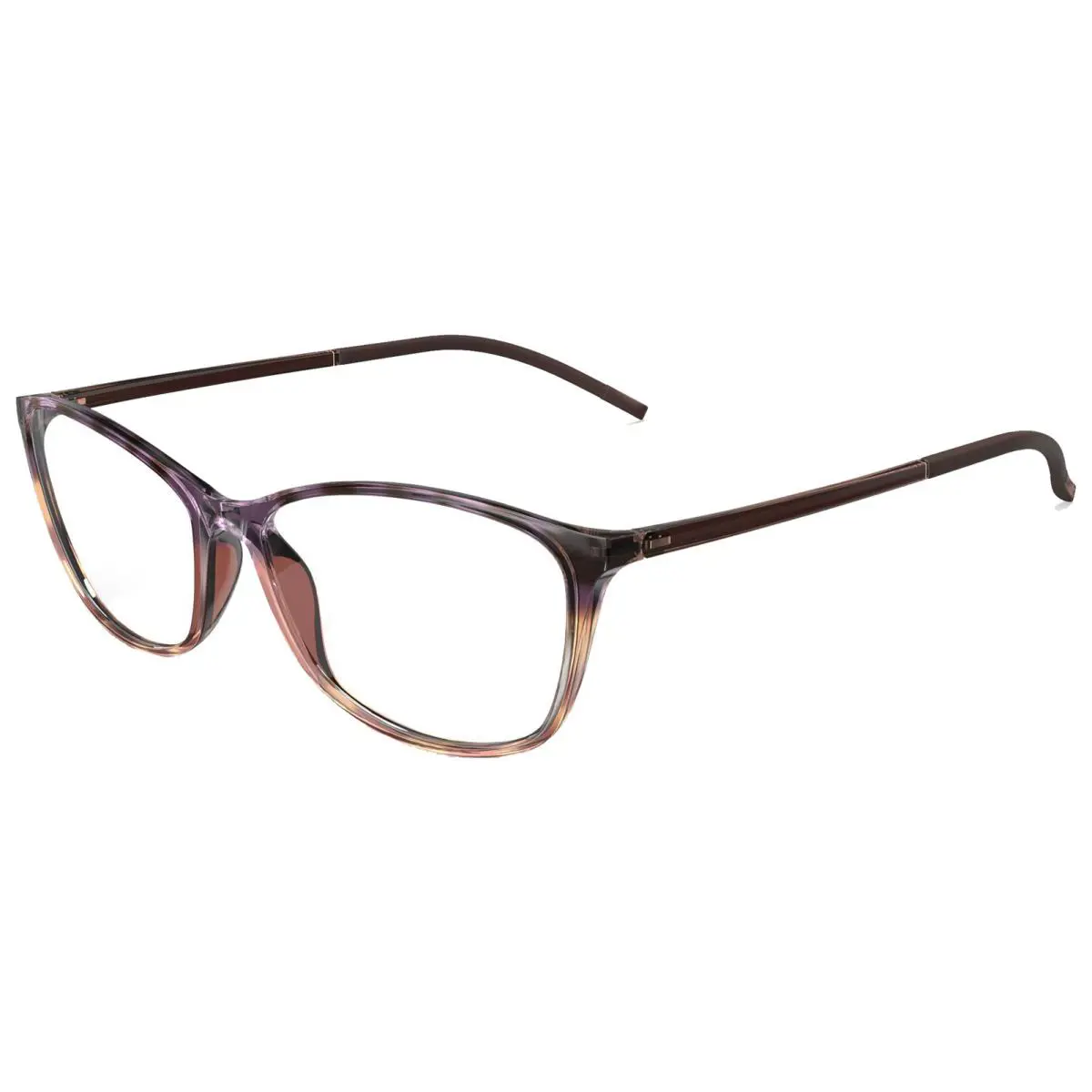 Spx Illusion Women`s Slim Cat Eye Eyeglass Frames - 160375 - Austria Havana Maroon/Clear Demo (63305515) by Silhouette