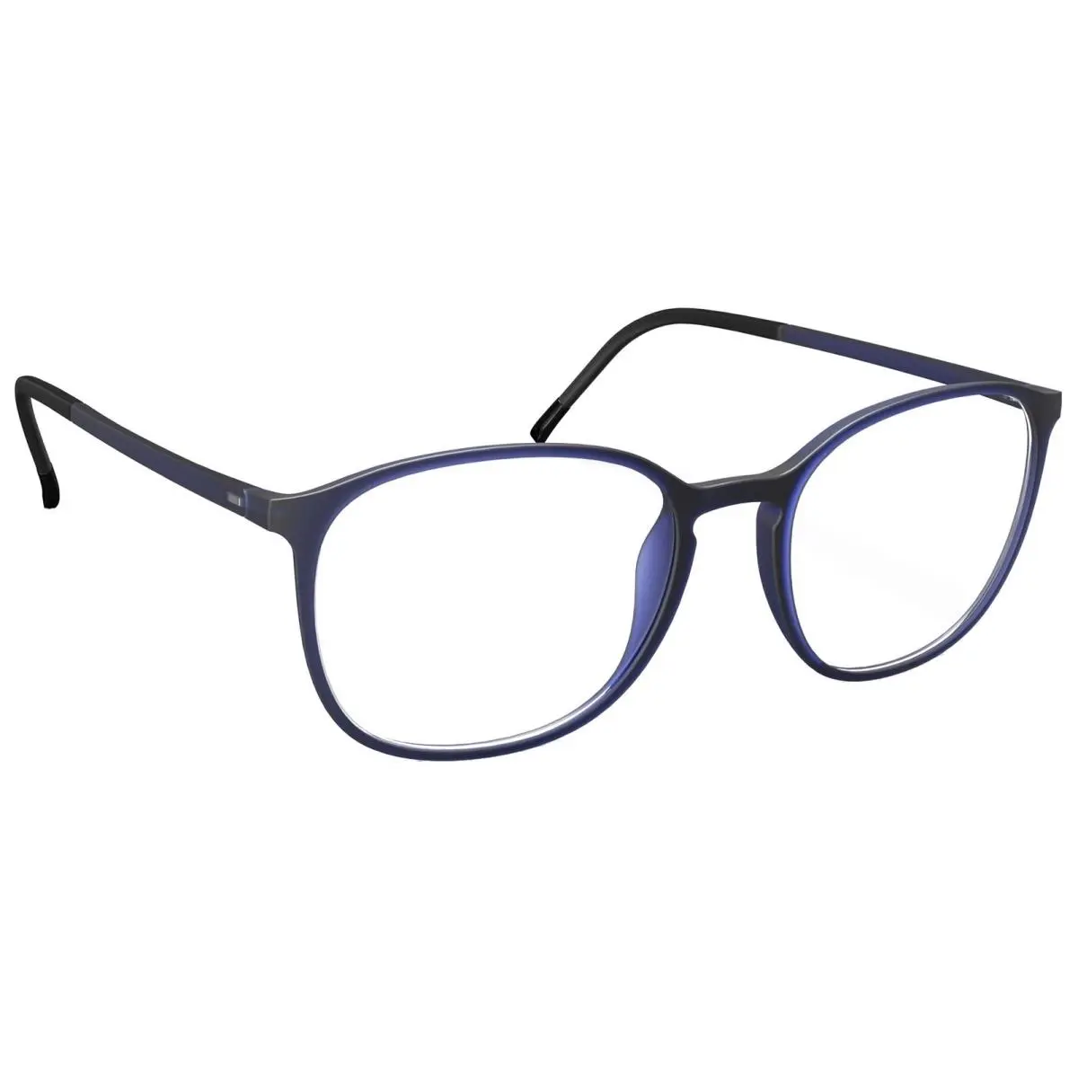 Spx Illusion Slim Round Eyeglass Frames - 293575 - Austria Navy Blue/Clear Demo (45605318) by Silhouette