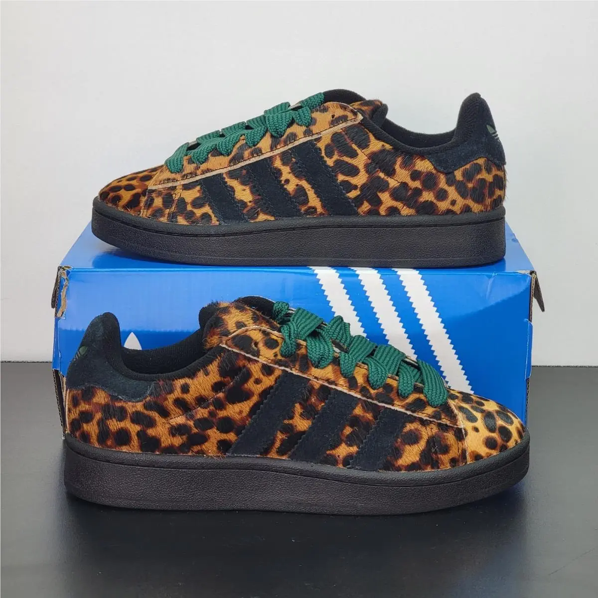 Adidas Campus 00s Women`s Size 7 Athletic Shoes Black Leopard Casual Sneakers