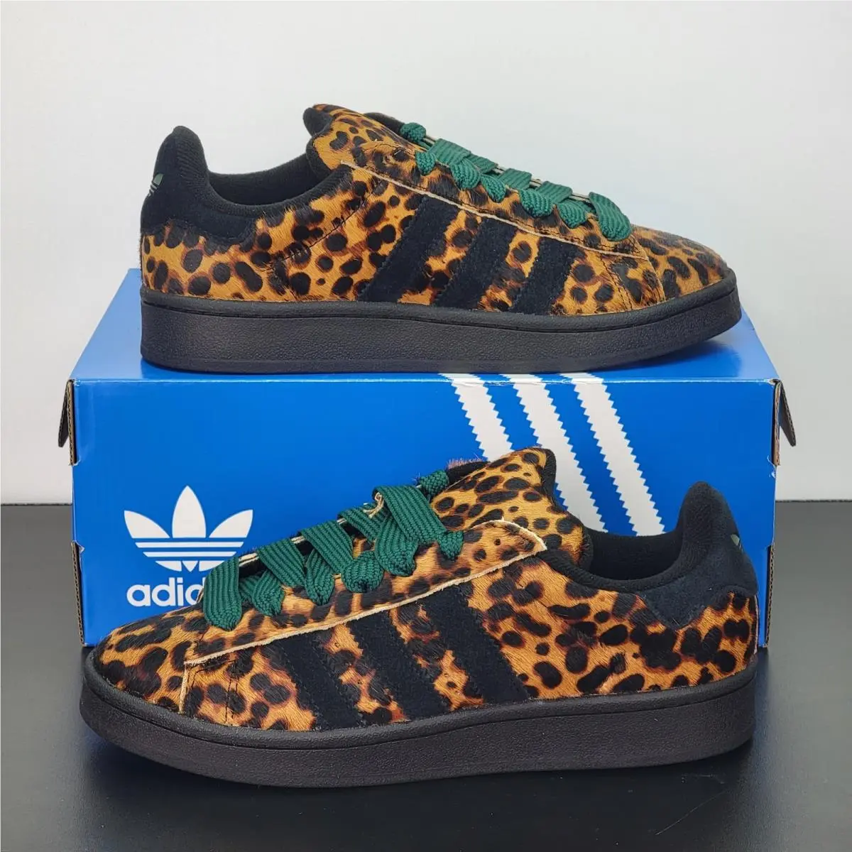 Adidas Campus 00s Women`s Size 7.5 Athletic Shoes Black Leopard Casual Sneakers - Black