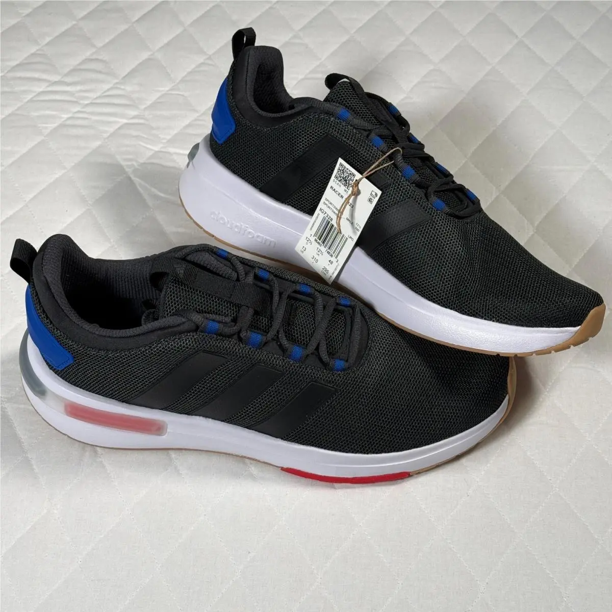 Racer TR23 Men`s Size 9 Athletic Sneakers Carbon Black Royal Blue by Adidas