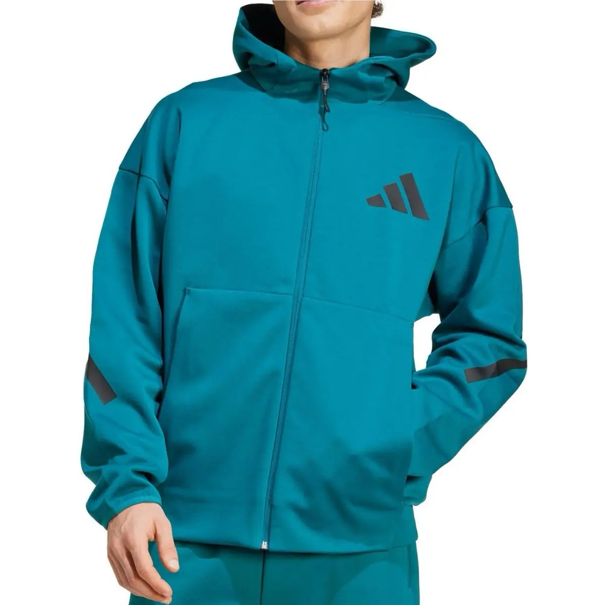 Adidas Z.n.e. Tracksuit Full-zip Fleece Jacket Legacy Teal Men’s Size M
