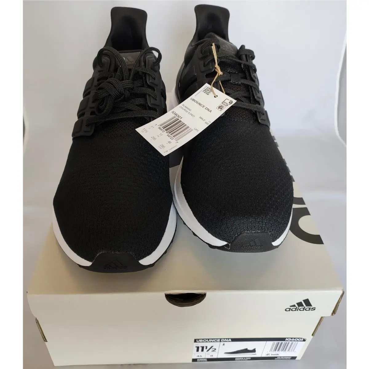 Adidas Ubounce Dna Athletic Shoes Black White Mens Size 11.5 IG6001