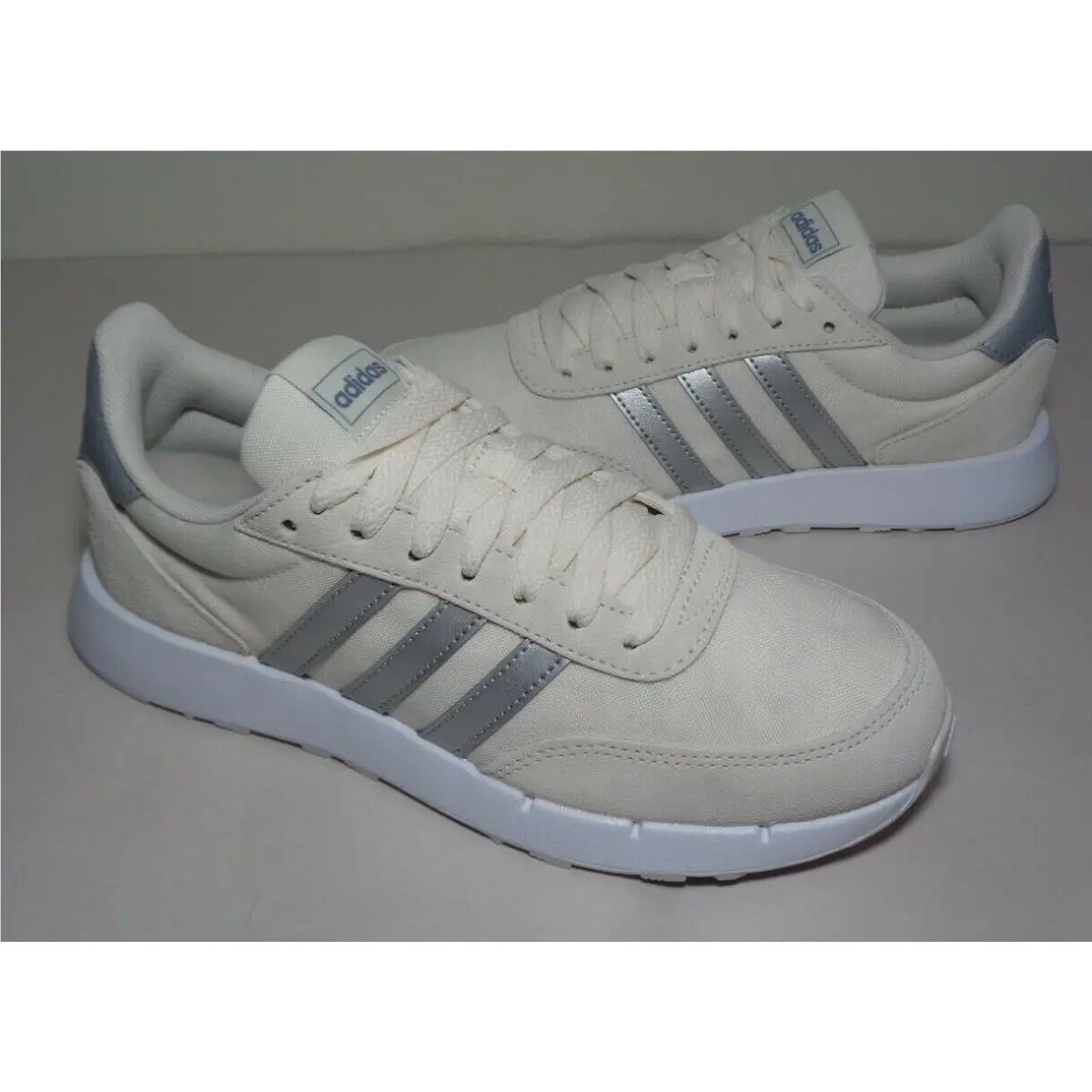 Adidas Size 8 M Run 60s 2.0 Chalk White Grey Sneakers Women`s Shoes