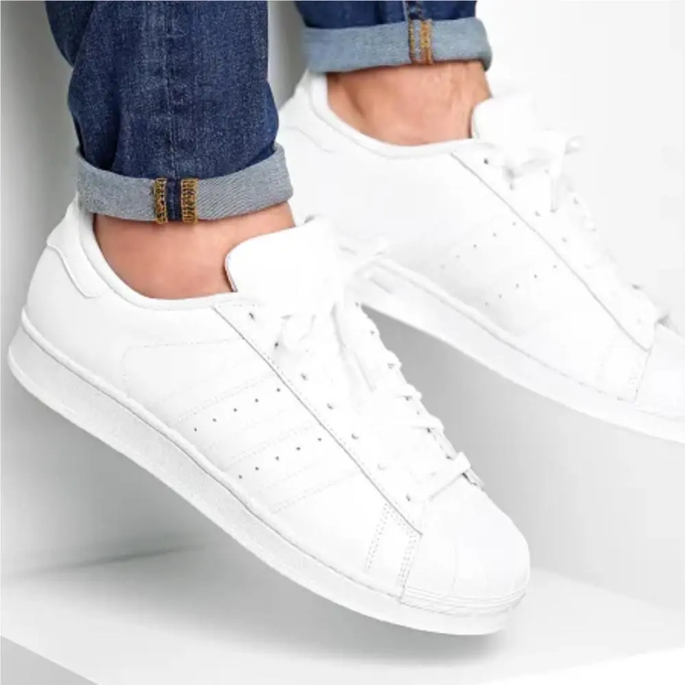 Adidas Superstar Foundation Low Leather Sneakers Men Shoes White Size 9