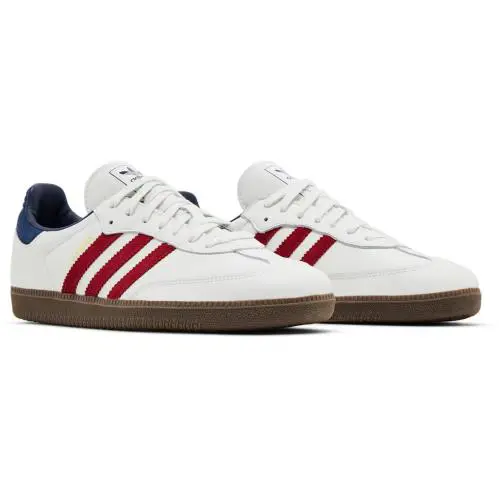 Adidas Samba OG Low Learher Trainers Sneaker Men Shoes White/red Size 10