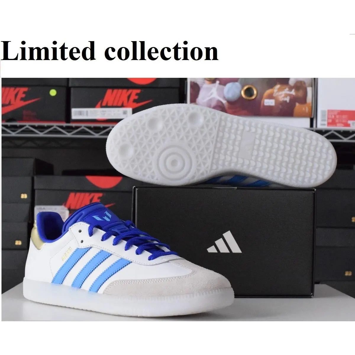 Adidas shoes - ADIDAS SAMBA MESSI - SAMBA MESSI - White/Lucid Blue/Blue Burst/Gold - ID3550 1