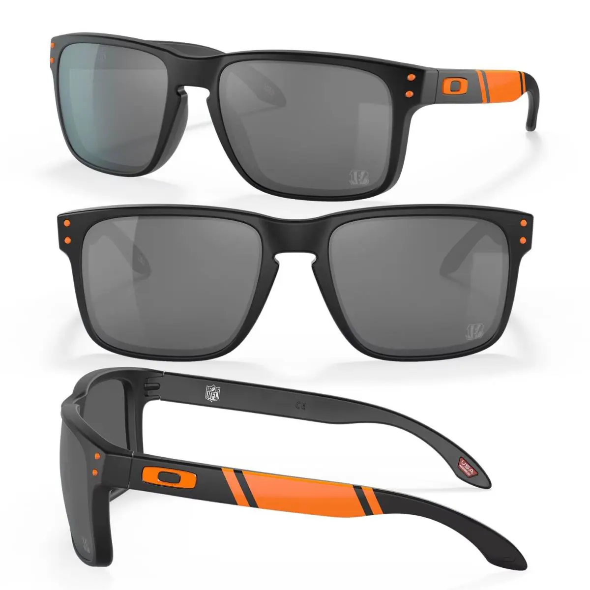 Holbrook Cincinnati Bengals 2021 Sunglasses- Matte Black/prizm Black by Oakley