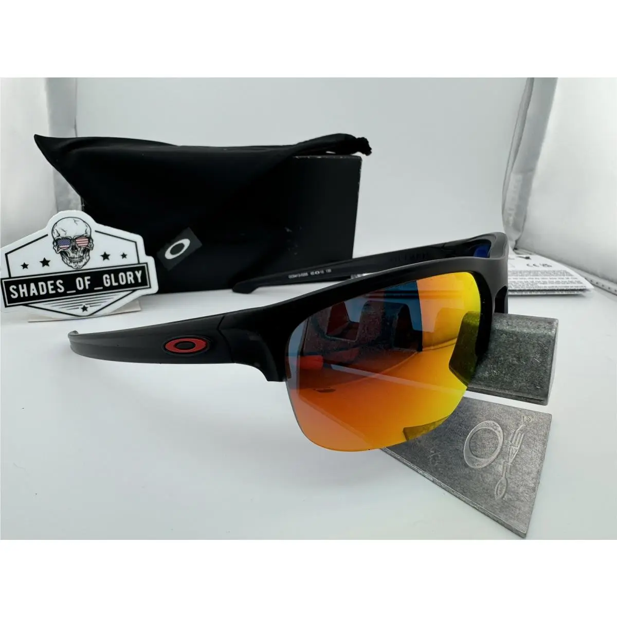 Sliver Edge Matte Black Ink Ruby Iridium Sunglasses OO9413-02 by Oakley