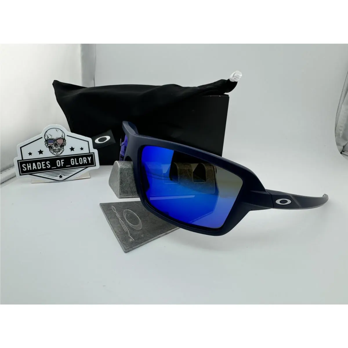 Cables Matte Navy W/ Aftermarket Ice Blue Polarized Sunglasses OO9129 by Oakley
