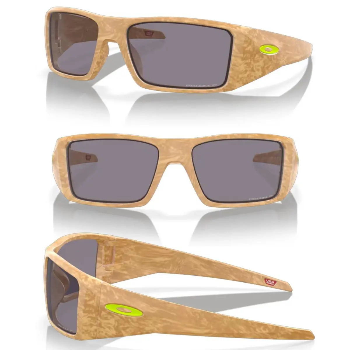 Oakley Heliostat Polarized Sunglasses- Matte Stone Desert Tan/prizm Grey - Frame: Gray, Lens: Gray