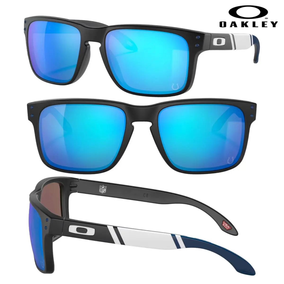 Holbrook Indianapolis Colts 2021 Sunglasses- Matte Black/prizm Sapphire by Oakley