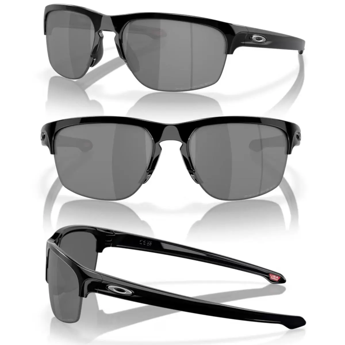 Silver Edge Polarized Sunglasses- Polished Black/black Iridium MSRP:$207 by Oakley