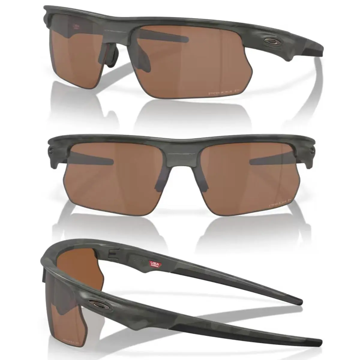 Oakley Bisphaera Polarized Sunglasses- Matte Olive Shadow Camo/prizm Tungsten - Frame: Black