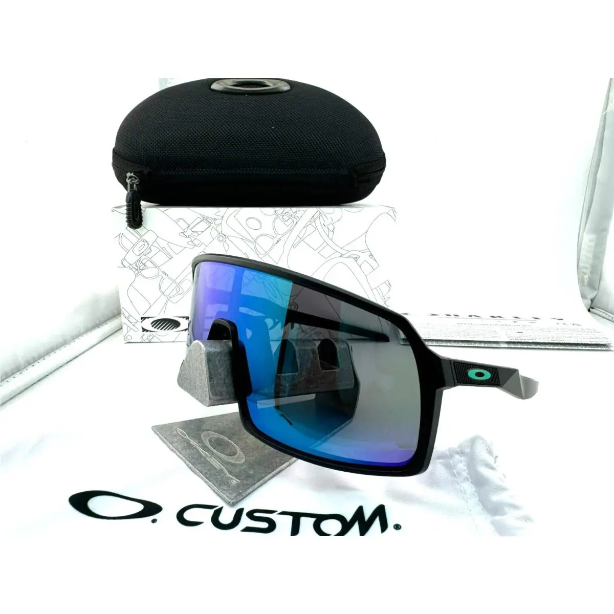 Sutro Custom Matte Black Celeste Prizm Sapphire Iridium Sunglasses by Oakley