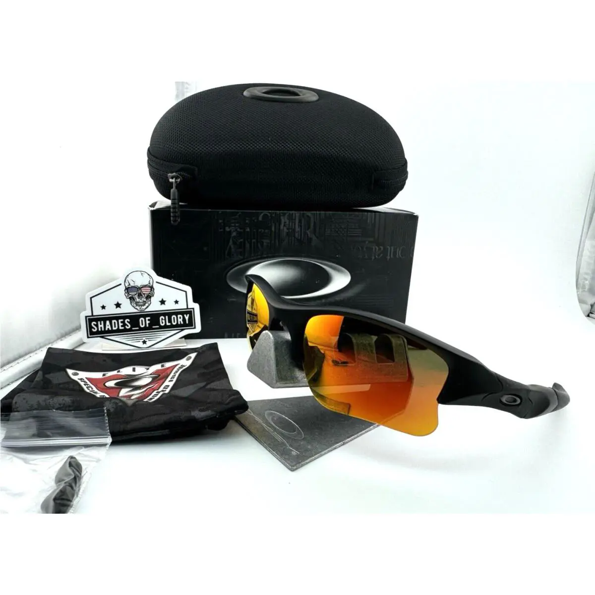 Flak Jacket 1.0 Xlj SI Matte Black Red Aftermarket Polarized Sunglasses by Oakley