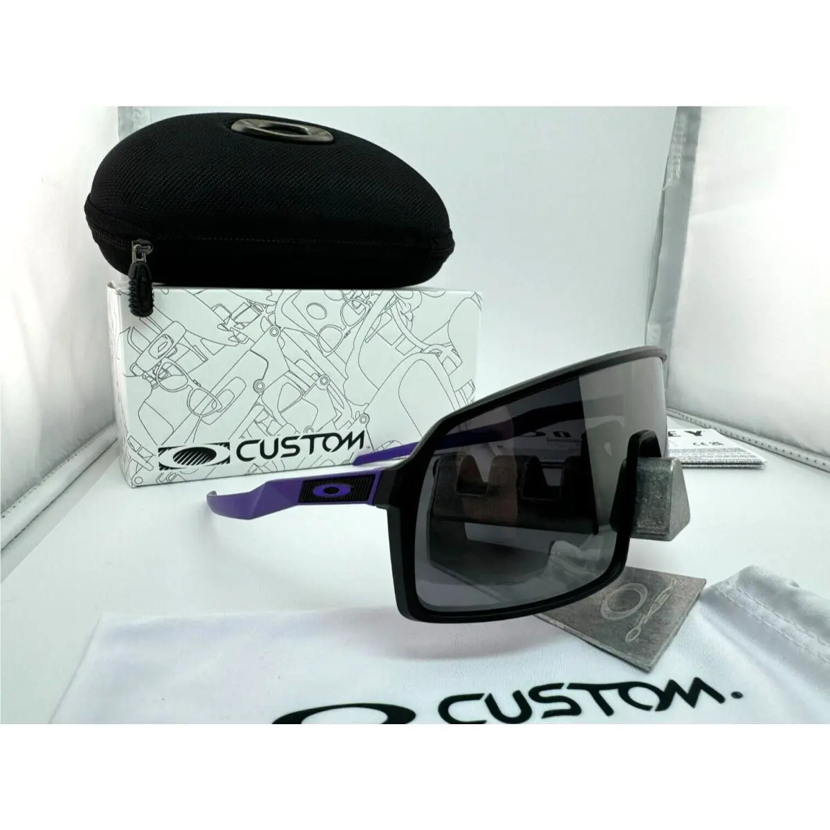 Sutro Custom Matte Black Purple with Prizm Black Iridium Sunglasses by Oakley