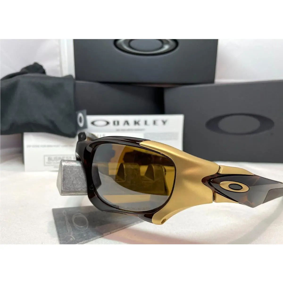 Pit Boss II Rootbeer Tungsten Iridium Polarized Sunglasses OO9137-03 Rare by Oakley