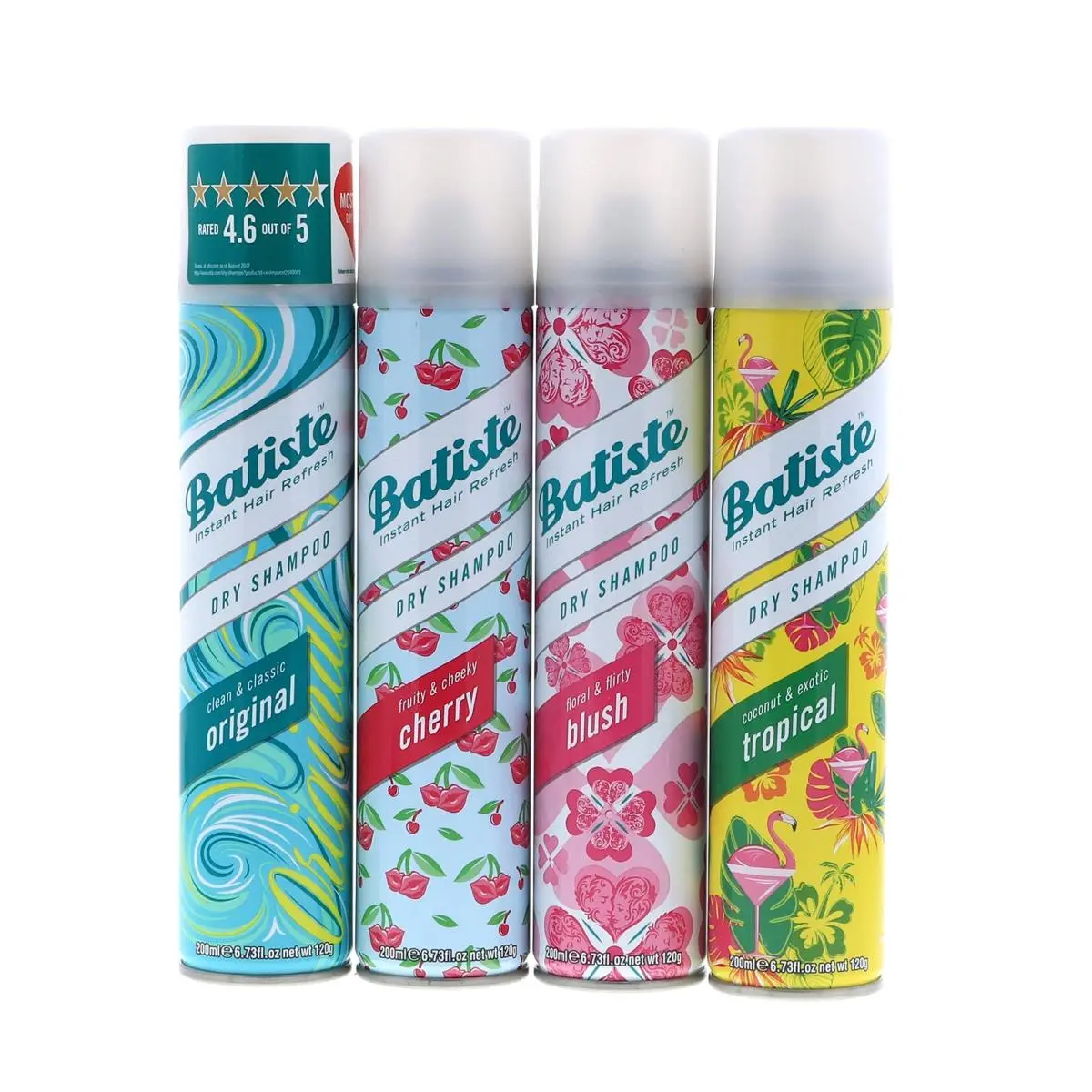 Batiste Dry Shampoo 4 Pack Cherry Blush Tropical 6.73 Oz