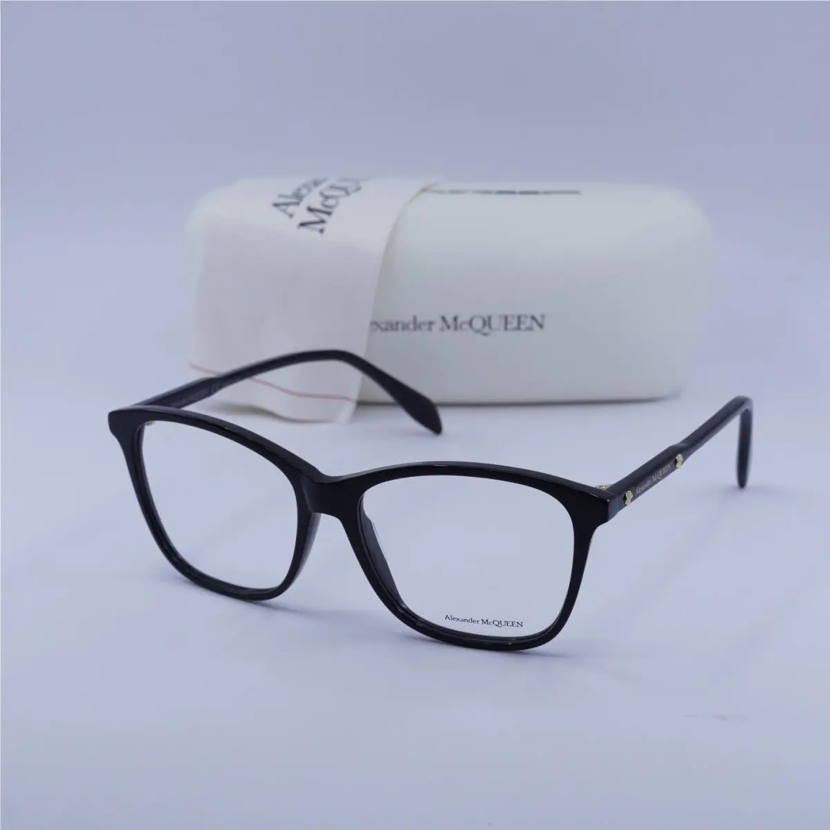 Alexander Mcqueen AM0191O 001 Shiny Black 54mm Eyeglasses by Alexander McQueen