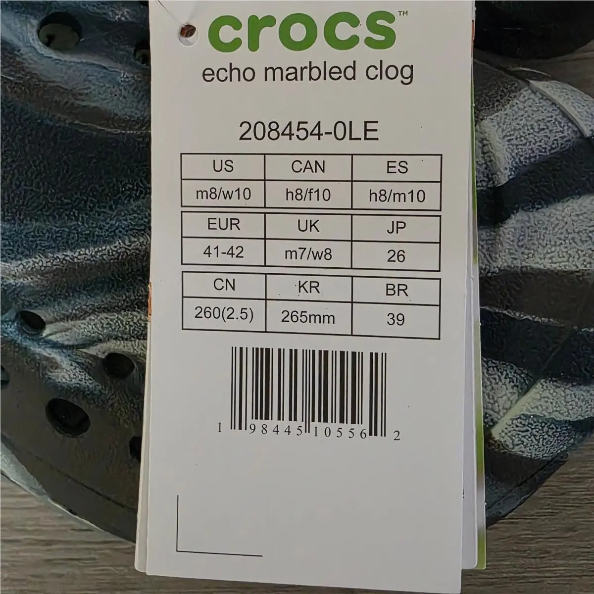 Crocs shoes - Crocs Echo Marbled Clog - Echo Marbled Clog - 208454-0LE - Green, Brown, White 9