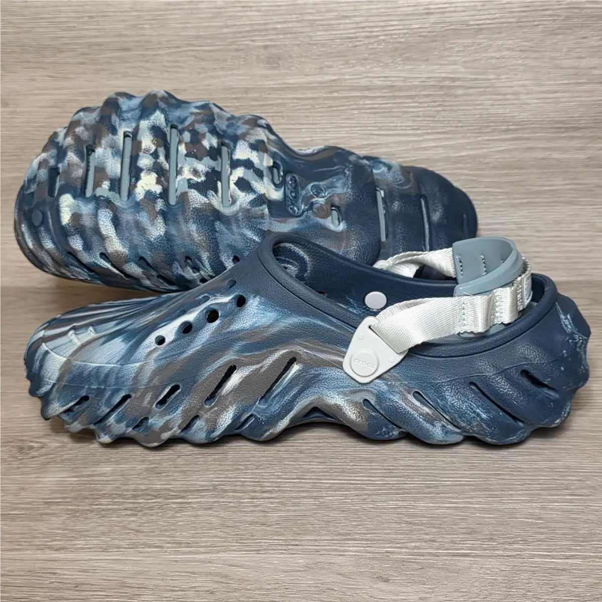 Crocs shoes - Crocs Echo Marbled Clog - Echo Marbled Clog - 208454-0LE - Green, Brown, White 6
