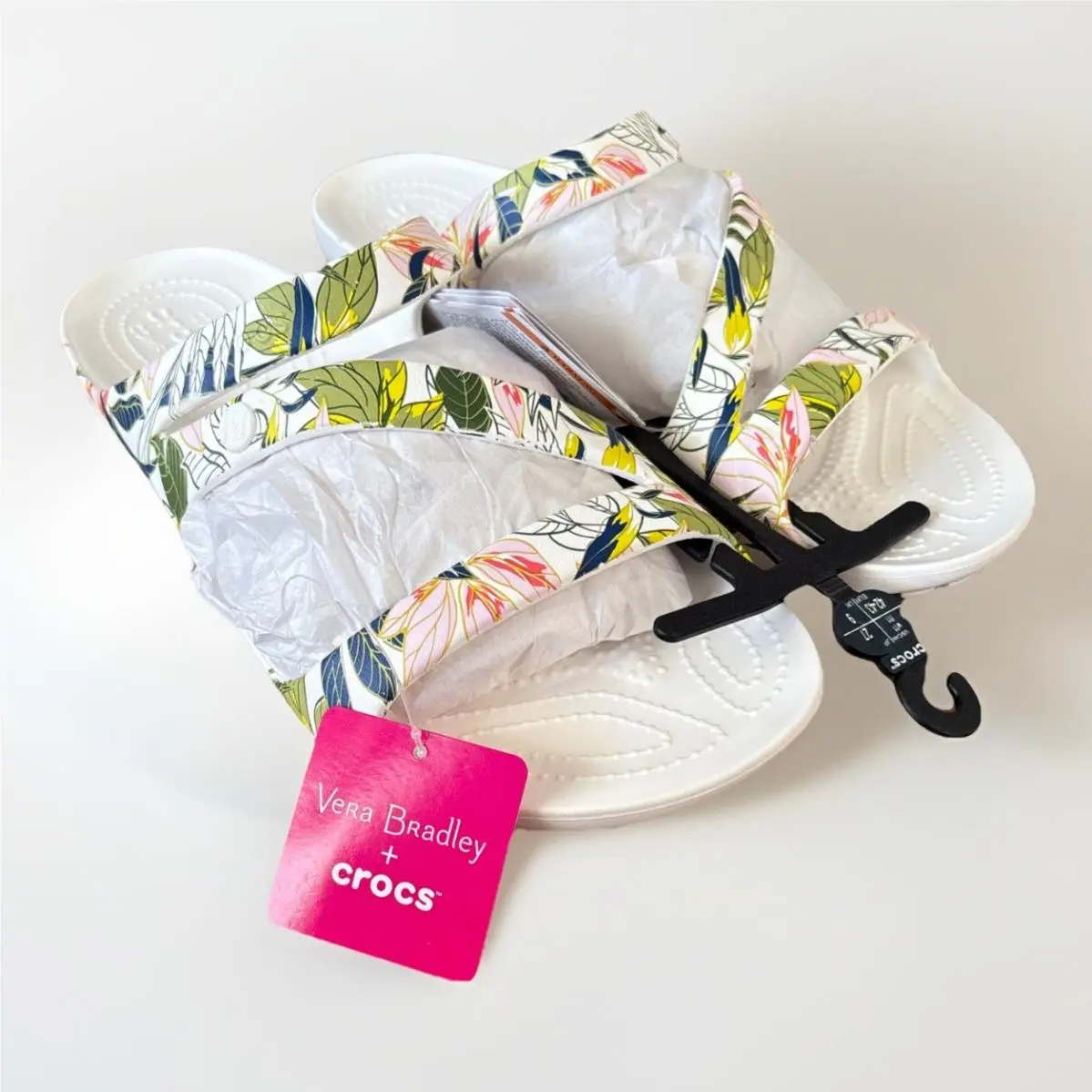 Vera Bradley Limited Edition Crocs Kadee II Rain Forest Slide Sandal Women 11
