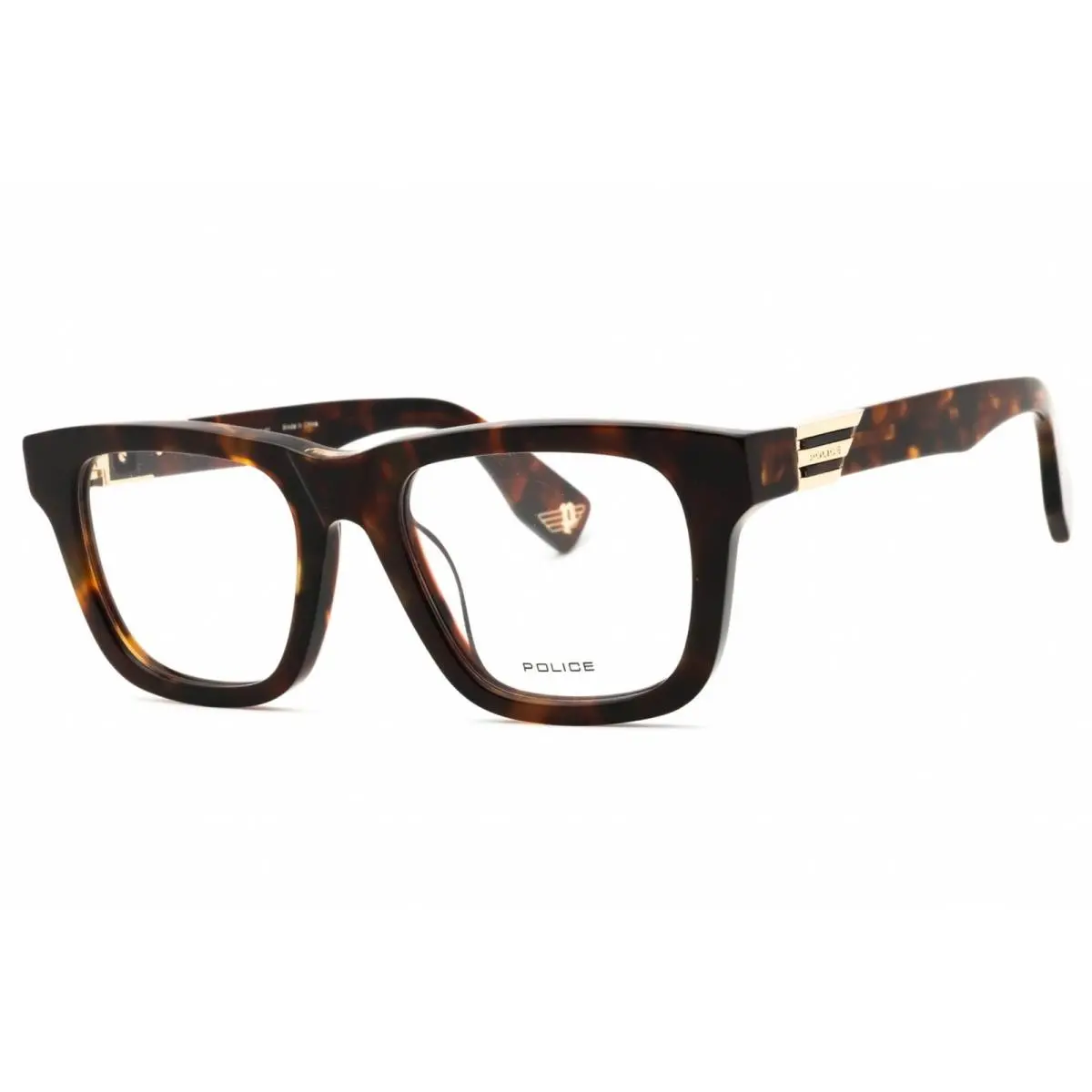 Police Men`s Eyeglasses Dark Havana Full Rim Rectangular 52mm Frame VPLN29 04BL