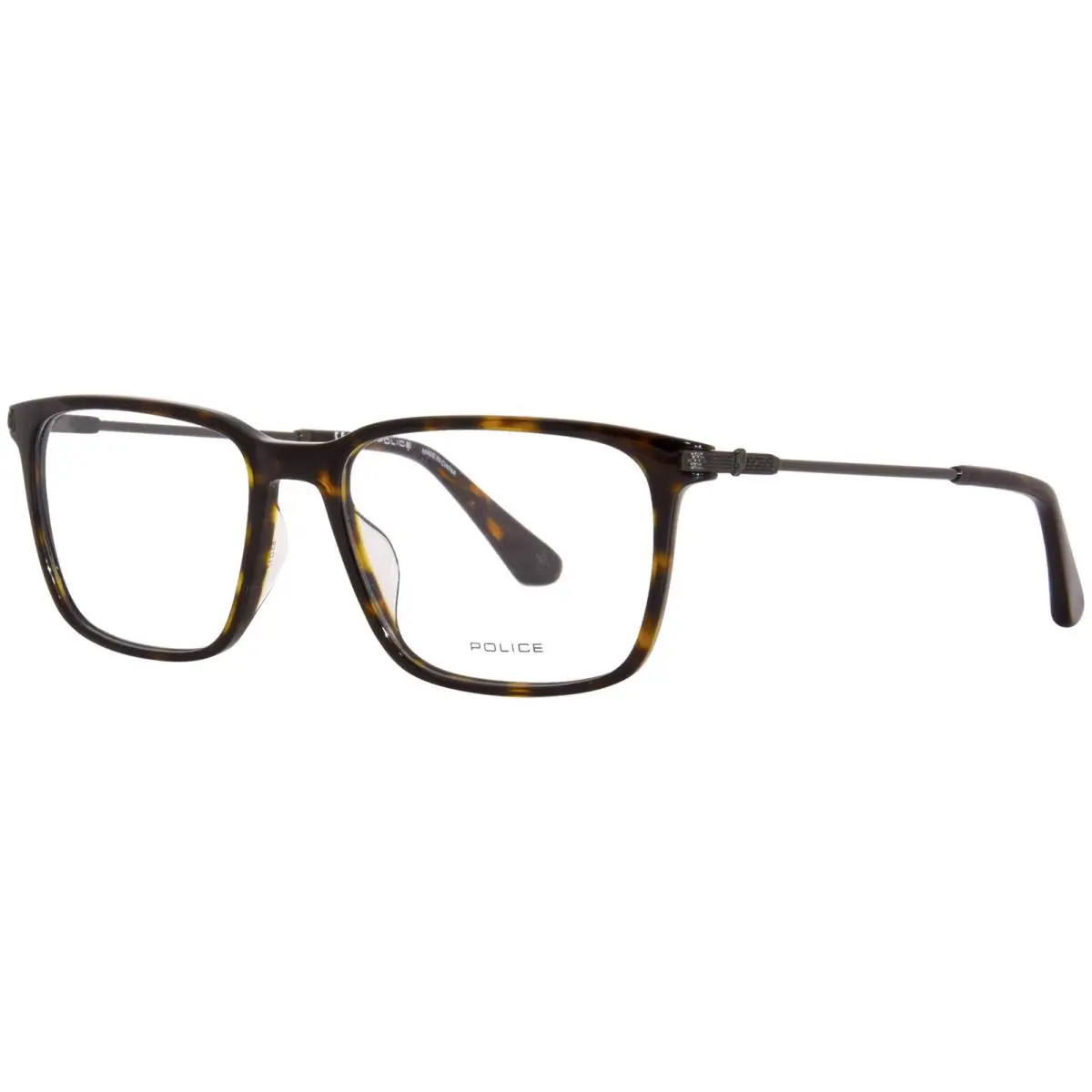 Police Octane-5 VPLG77 0722 Eyeglasses Men`s Dark Havana Full Rim 53mm
