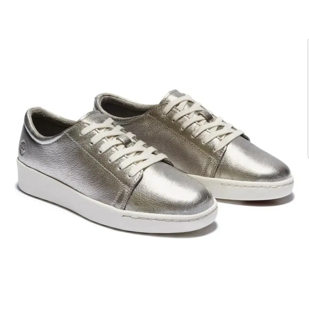 Timberland Womens Leather Teya Oxford Shoes A26PW040 Silver Fullgrain Size:8.5