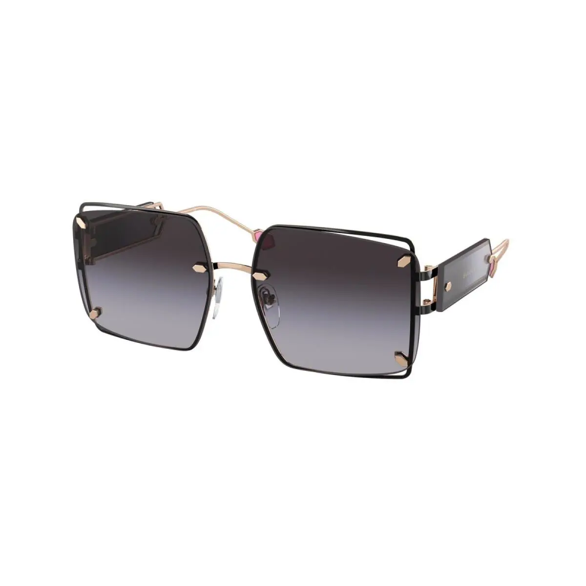 Bvlgari Women`s Square 59mm Gradient Sunglasses Rose Gold/black BV6171-20238G