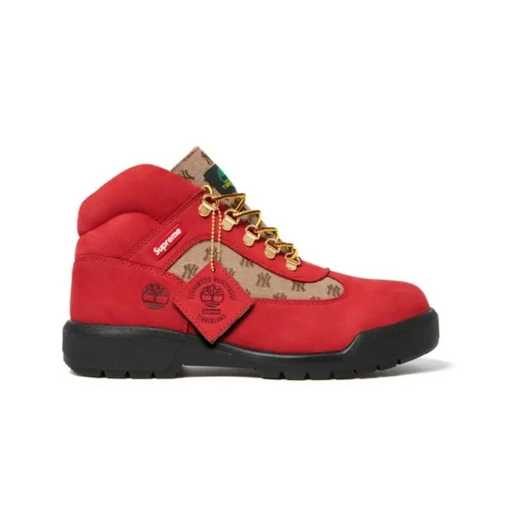 Timberland shoes - Supreme X Timberland X New York Yankees - Medium red Nubuck (UPC: 196246068949) 1