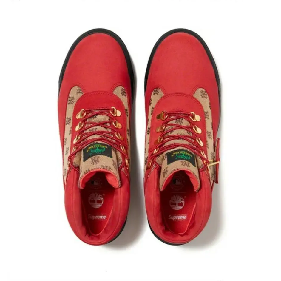 Timberland shoes - Supreme X Timberland X New York Yankees - Medium red Nubuck (UPC: 196246068949) 2