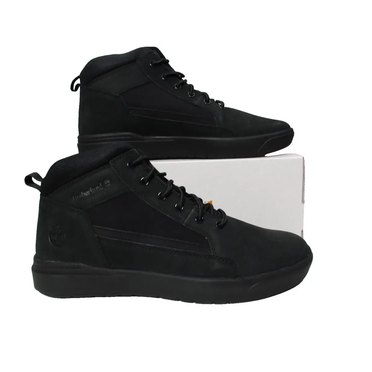 Timberland Allston Mid Lace Sneaker Black Nubuck Boots Casual Mens Sz 10