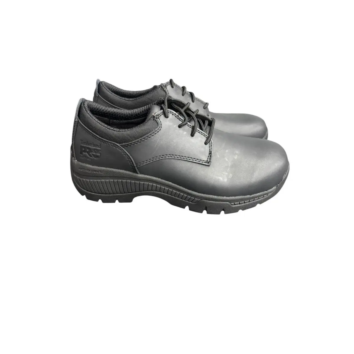Timberland Pro Men Valor Duty Oxford Soft Toe Black Smooth Shoe Leather Size 5