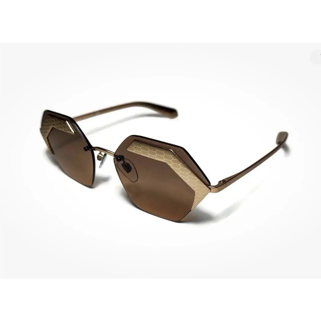 Bvlgari Matte Gold Python Serpenteyes Sunglasses 6103 2013/18 + Case