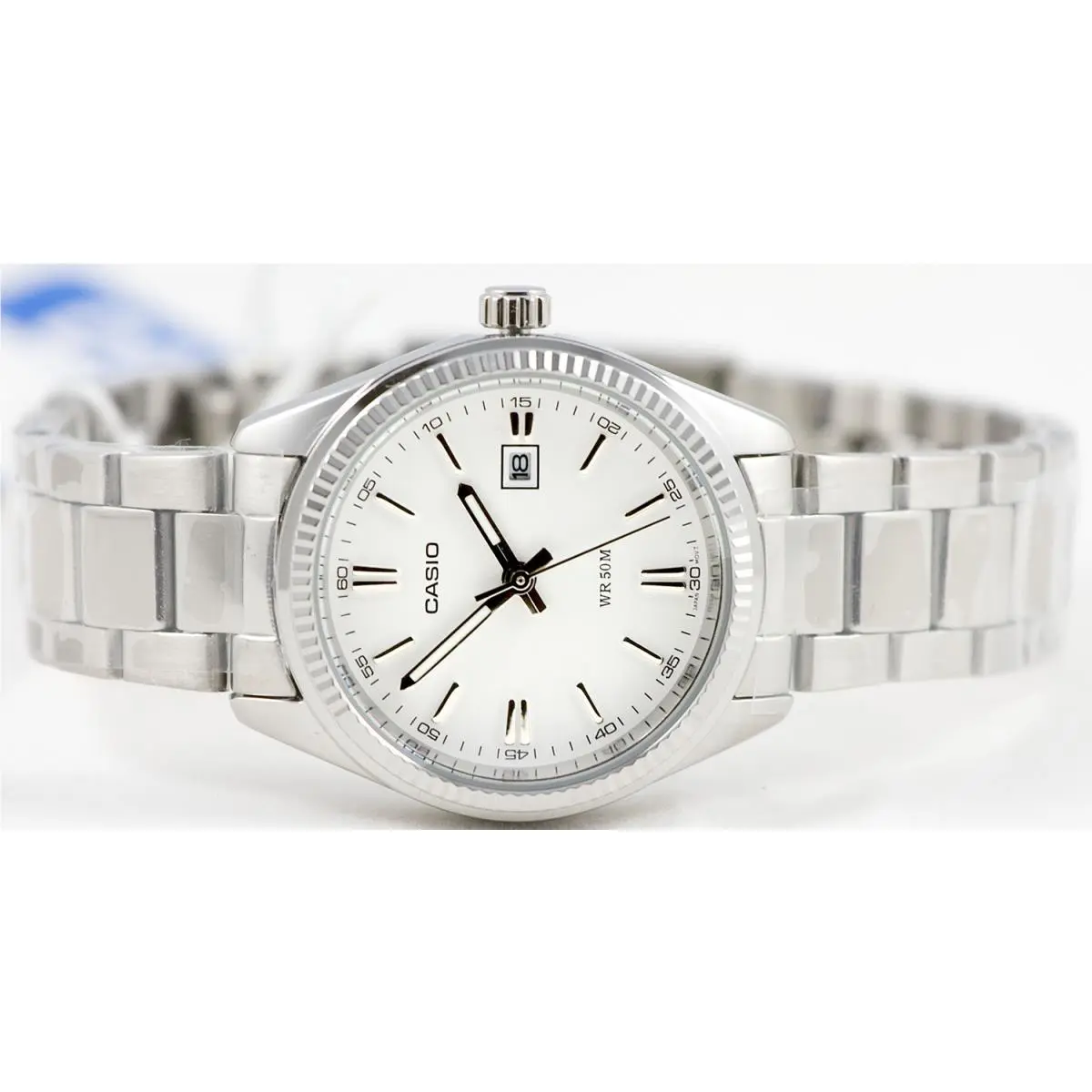 LTP-1302D-7A1V Ladies 50M WR Watch Silver Stainless Steel Band Date by Casio