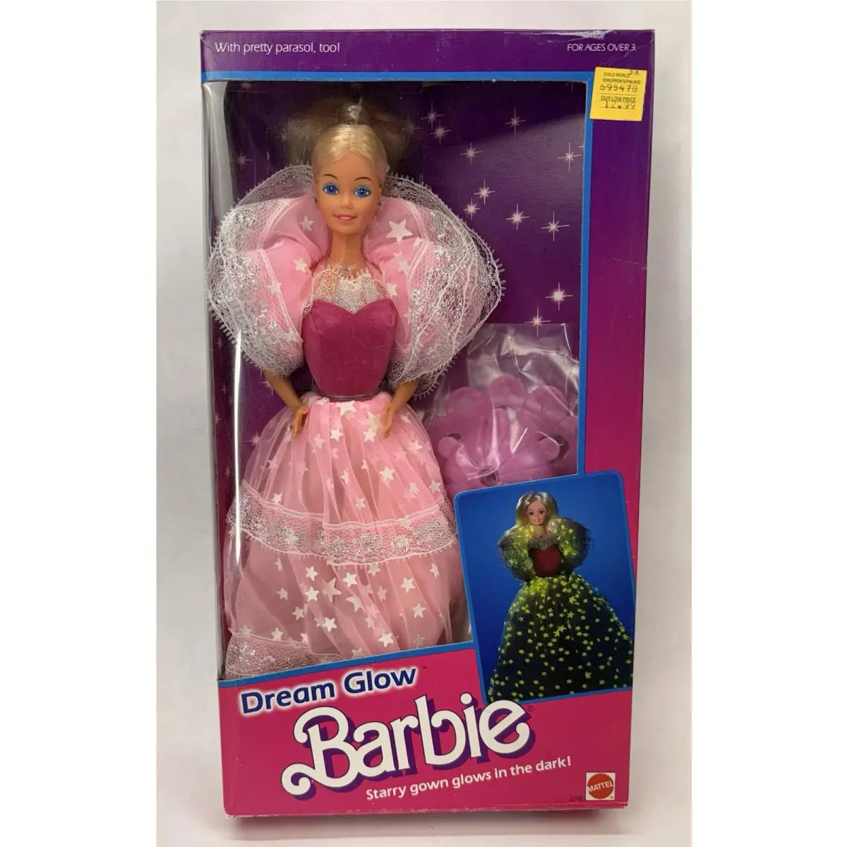Vintage 1985 Dream Glow Barbie Doll 2248 Nrfb Mattel